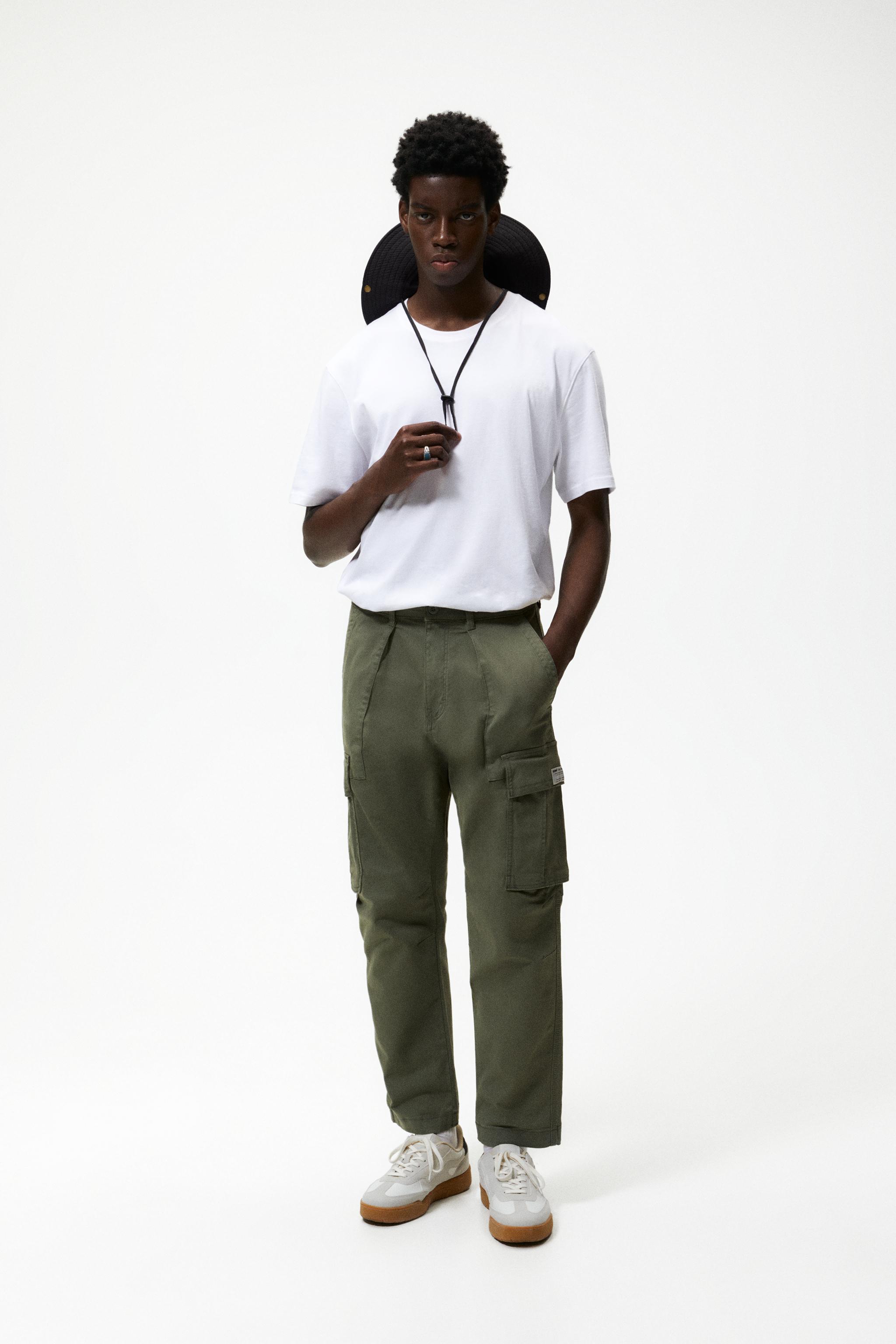 RELAXED FIT CARGO TROUSERS Dark green ZARA United Kingdom